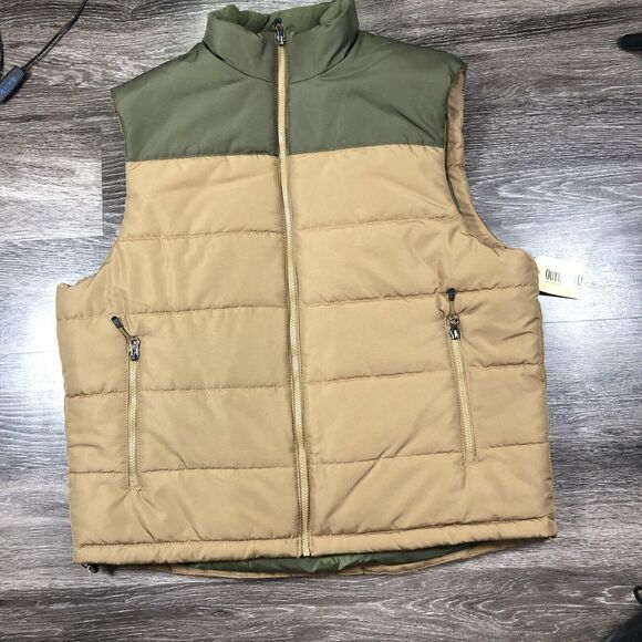 Outdoor Life‎ Vest Mens Size Large Brown Green Full Zip Hunting Fishing Pockets - Picture 2 of 12